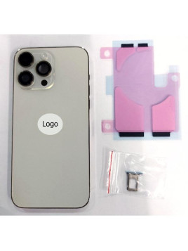 Tapa trasera o tapa bateria dorada para iPhone 14 Pro Max mas marco central con componentes Remanufacturado Grado A