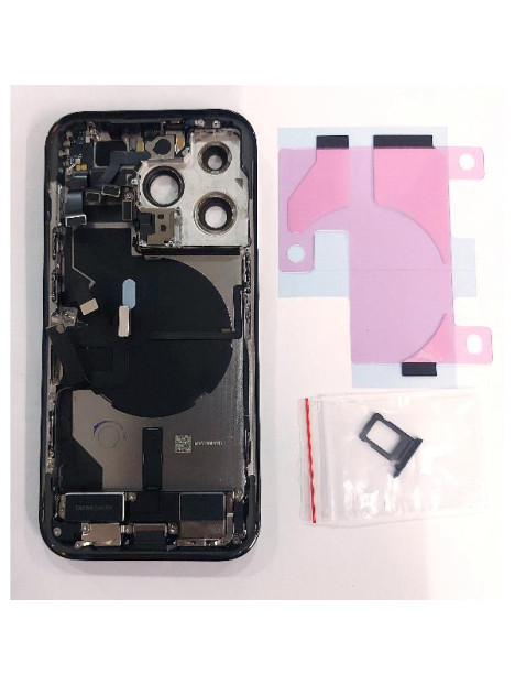 Tapa trasera o tapa bateria negra para iPhone 14 Pro A2889 mas marco central y componentes Remanufacturada Grado A