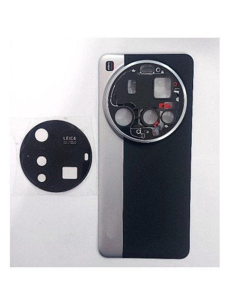 Tapa trasera o tapa bateria plata para Xiaomi 15 Ultra 5G con cristal de camara