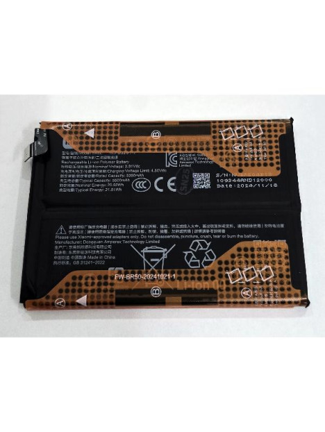 Bateria BR50 5500mAh para Xiaomi Redmi Note 14 4G 24117RN76G 1330101000200H Service Pack