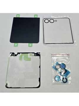 Tapa trasera o tapa bateria negra para Samsung Galaxy Z Flip 7 F766 con cubierta de camara