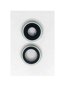 Set de cristales de camara para iPhone 17 A3258 con marco verde calidad premium