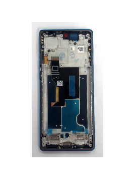 Pantalla lcd para Motorola Moto G96 5G mas tactil negro con marco azul calidad premium