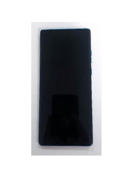 Pantalla lcd para Motorola Moto G96 5G mas tactil negro con marco azul calidad premium