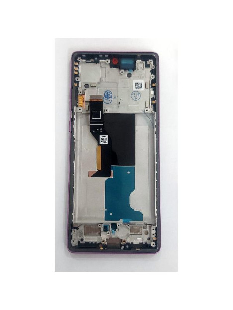 Pantalla lcd para Motorola Moto G96 5G mas tactil negro con marco morado calidad premium