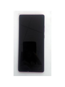 Pantalla lcd para Motorola Moto G96 5G mas tactil negro con marco morado calidad premium