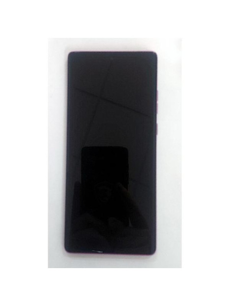 Pantalla lcd para Motorola Moto G96 5G mas tactil negro con marco morado calidad premium