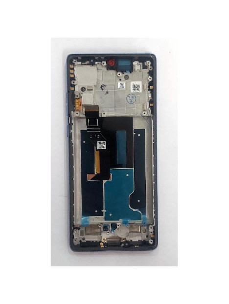 Pantalla lcd para Motorola Moto G96 5G mas tactil negro con marco azul calidad premium