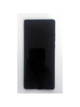 Pantalla lcd para Motorola Moto G96 5G mas tactil negro con marco azul calidad premium