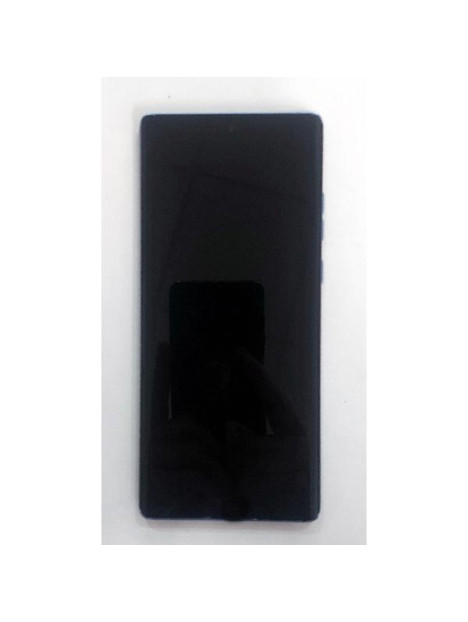 Pantalla lcd para Motorola Moto G96 5G mas tactil negro con marco azul calidad premium