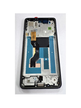 Pantalla para Motorola Moto G86 5G mas tactil negro con marco azul calidad premium