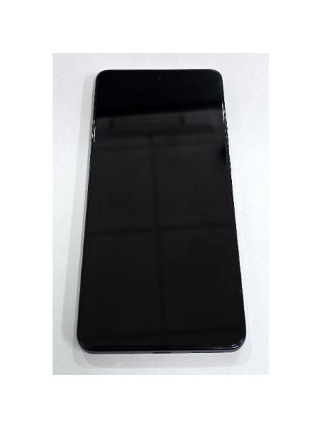 Pantalla para Motorola Moto G86 5G mas tactil negro con marco azul calidad premium