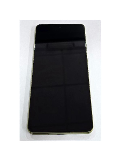 Pantalla para Motorola Moto G86 5G mas tactil negro con marco amarillo calidad premium