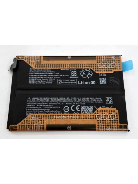Bateria BN70 7000mAh para Xiaomi Redmi 15 4G REDMI 15 5G Poco M7 4G 1330101000257D Service Pack