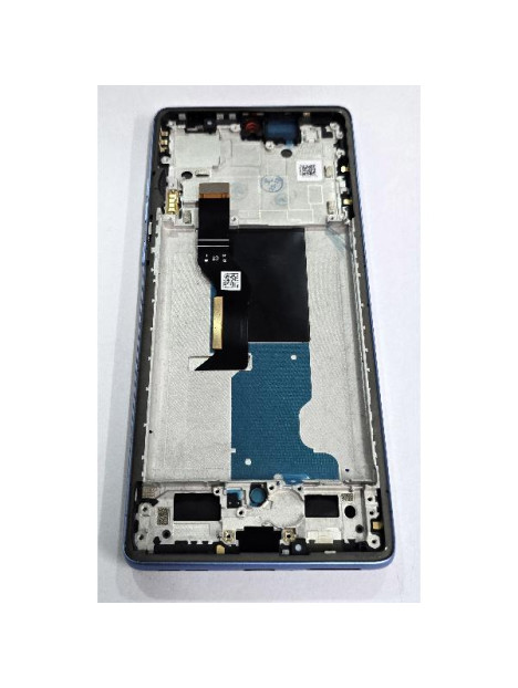 Pantalla para Motorola Moto G96 5G mas tactil negro con marco azul claro compatible TFT