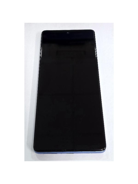 Pantalla para Motorola Moto G96 5G mas tactil negro con marco azul claro compatible TFT