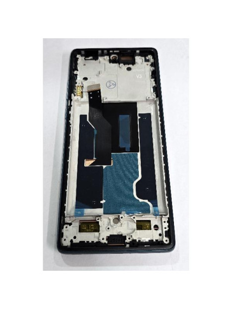 Pantalla para Motorola Edge 50 Fusion 5G XT2429 mas tactil negro con marco azul oscuro compatible TFT