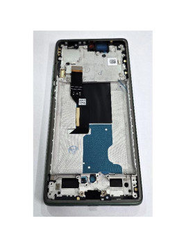 Pantalla para Motorola Moto G96 5G mas tactil negro con marco verde compatible TFT