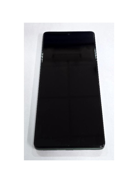Pantalla para Motorola Moto G96 5G mas tactil negro con marco verde compatible TFT