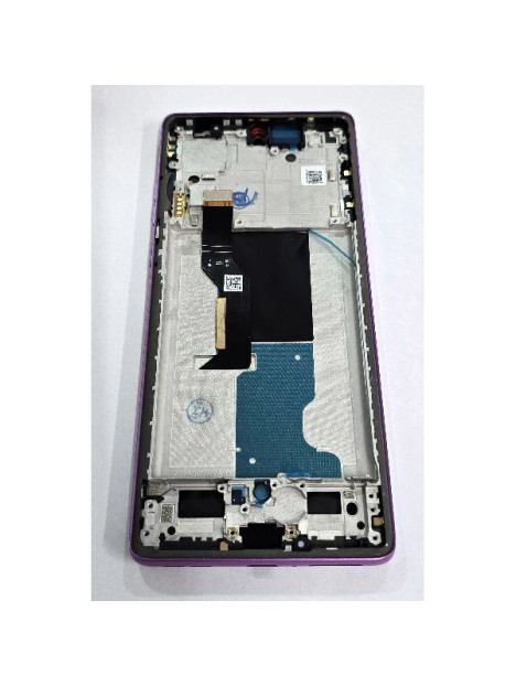 Pantalla para Motorola Moto G96 5G mas tactil negro con marco rosa compatible TFT