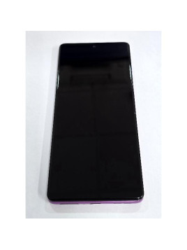 Pantalla para Motorola Moto G96 5G mas tactil negro con marco rosa compatible TFT