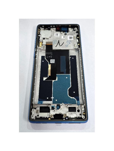 Pantalla para Motorola Moto G96 5G mas tactil negro con marco azul oscuro compatible TFT