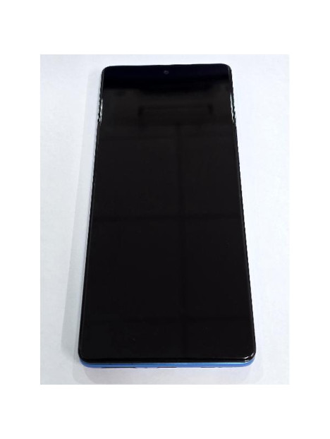 Pantalla para Motorola Moto G96 5G mas tactil negro con marco azul oscuro compatible TFT