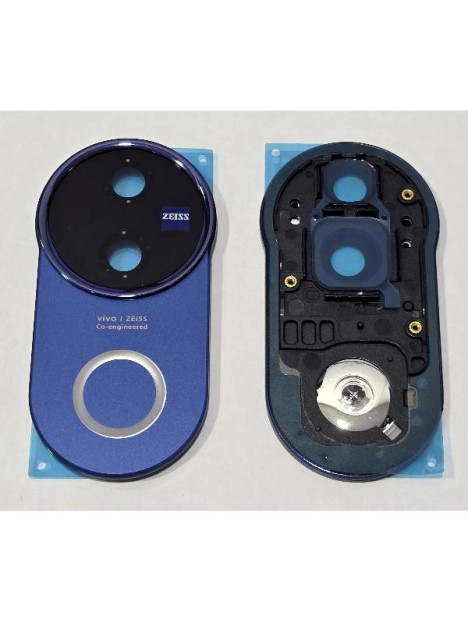 Cristal de camara para Vivo V50 5G con marco azul calidad premium