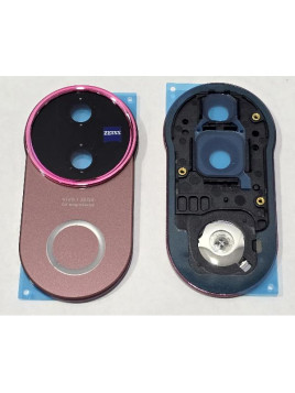 Cristal de camara para Vivo V50 5G con marco rosa calidad premium