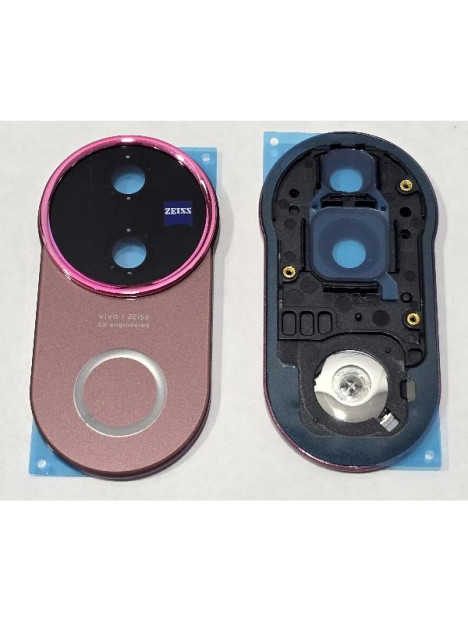 Cristal de camara para Vivo V50 5G con marco rosa calidad premium