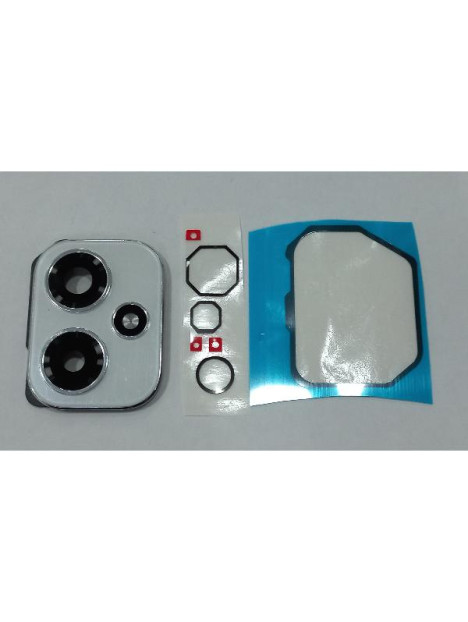 Cristal de camara para Honor 400 con marco blanco calidad premium