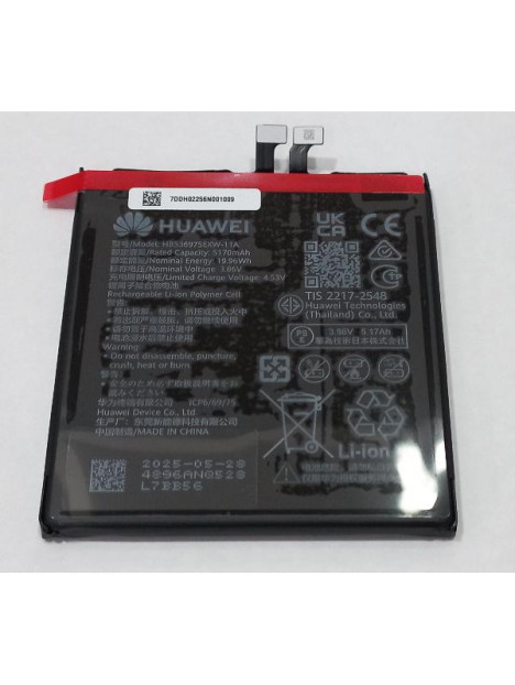 Bateria HB536975EXW-11A 5170mAh para Huawei Pura 80 Pro Huawei Pura 80 Ultra 02357DDH Service Pack