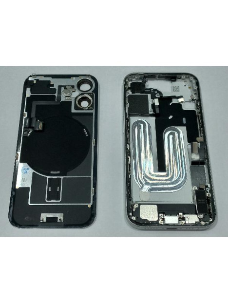 Set Tapa trasera o tapa bateria blanca iPhone 16 con carcasa central y componentes Remanufacturada Grado A