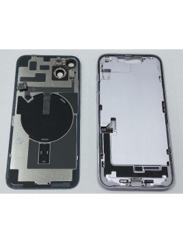 Set Tapa trasera o tapa bateria morada iPhone 14 Plus con carcasa central y componentes Remanufacturada Grado A
