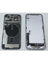 Set Tapa trasera o tapa bateria morada iPhone 14 Plus con carcasa central y componentes Remanufacturada Grado A