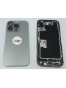 Set Tapa trasera o tapa bateria titanio iPhone 16 Pro con carcasa central y componentes Remanufacturada Grado A