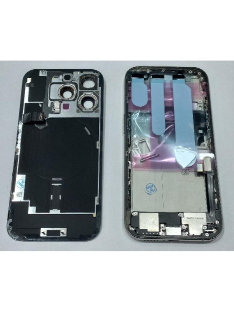 Set Tapa trasera o tapa bateria titanio iPhone 16 Pro con carcasa central y componentes Remanufacturada Grado A