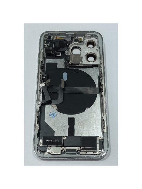 Tapa trasera o tapa bateria plata para iPhone 13 Pro con carcasa central y componentes Remanufacturada Grado A