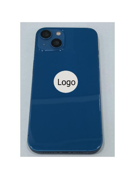 Tapa trasera o tapa bateria azul para iPhone 13 con carcasa central y componentes Remanufacturada Grado A