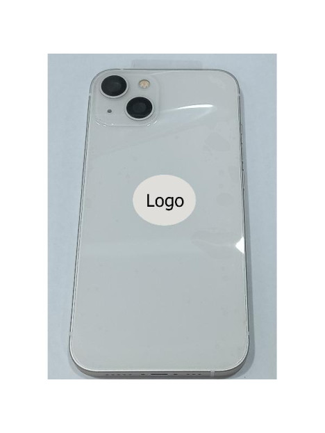 Tapa trasera o tapa bateria Starlight para iPhone 13 con carcasa central y componentes Remanufacturada Grado A