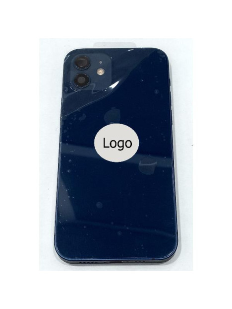 Tapa trasera o tapa bateria azul para iPhone 12 con carcasa central y componentes Remanufacturada Grado A
