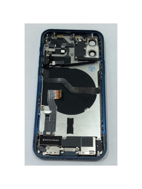 Tapa trasera o tapa bateria azul para iPhone 12 con carcasa central y componentes Remanufacturada Grado A