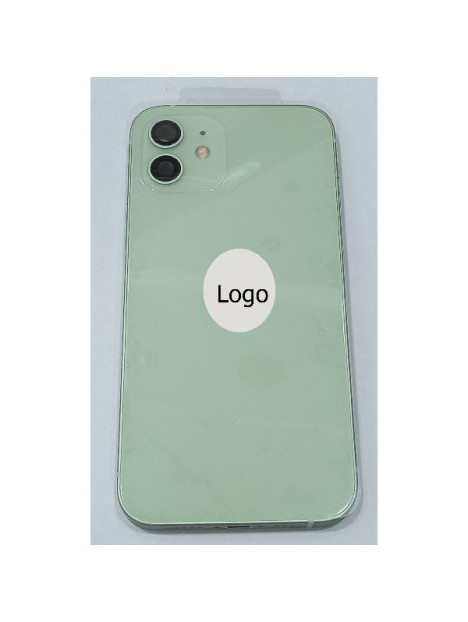 Tapa trasera o tapa bateria verde para iPhone 12 con carcasa central y componentes Remanufacturada Grado A