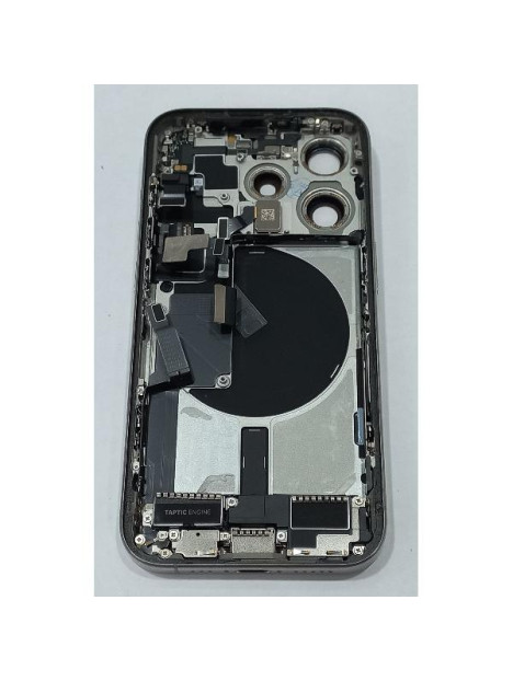 Tapa trasera o tapa bateria titanio para iPhone 15 Pro con carcasa central y componentes Remanufacturada Grado A