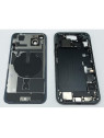 Set Tapa trasera o tapa bateria negra iPhone 15 Plus con carcasa central y componentes Remanufacturada Grado A