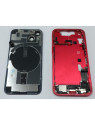 Set Tapa trasera o tapa bateria roja iPhone 14 con carcasa central y componentes Remanufacturada Grado A
