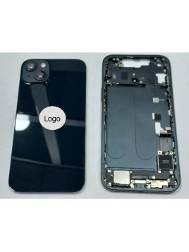 Set Tapa trasera o tapa bateria negra iPhone 14 Plus con carcasa central y componentes Remanufacturada Grado A