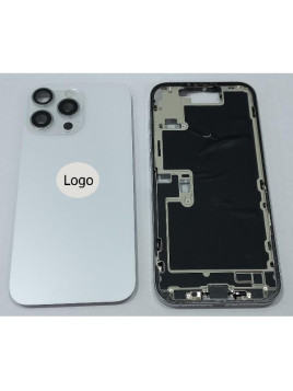 Set Tapa trasera o tapa bateria blanca iPhone 16 Pro Max con carcasa central y componentes Remanufacturada Grado A