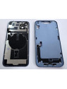 Set Tapa trasera o tapa bateria azul iPhone 14 Plus con carcasa central y componentes Remanufacturada Grado A