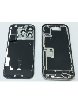 Set Tapa trasera o tapa bateria blanca iPhone 16 Pro con carcasa central y componentes Remanufacturada Grado A